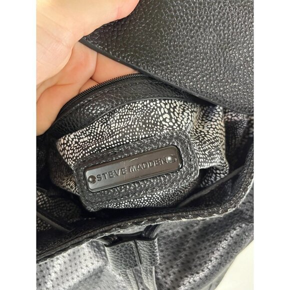 STEVE MADDEN Black Backpack Perforated - Picture 4 of 15